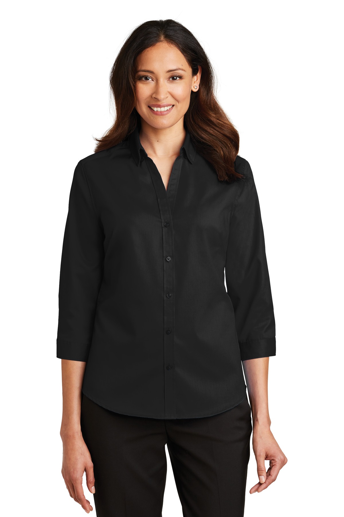 Port Authority Ladies 3/4-Sleeve SuperPro Twill Shirt-