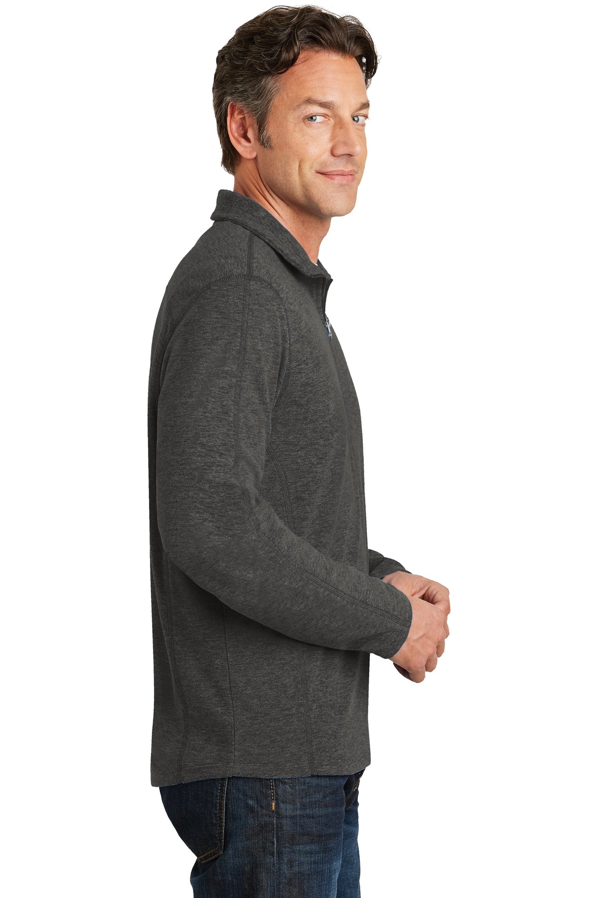 Port Authority Heather Microfleece 1/2-Zip Pullover. F234