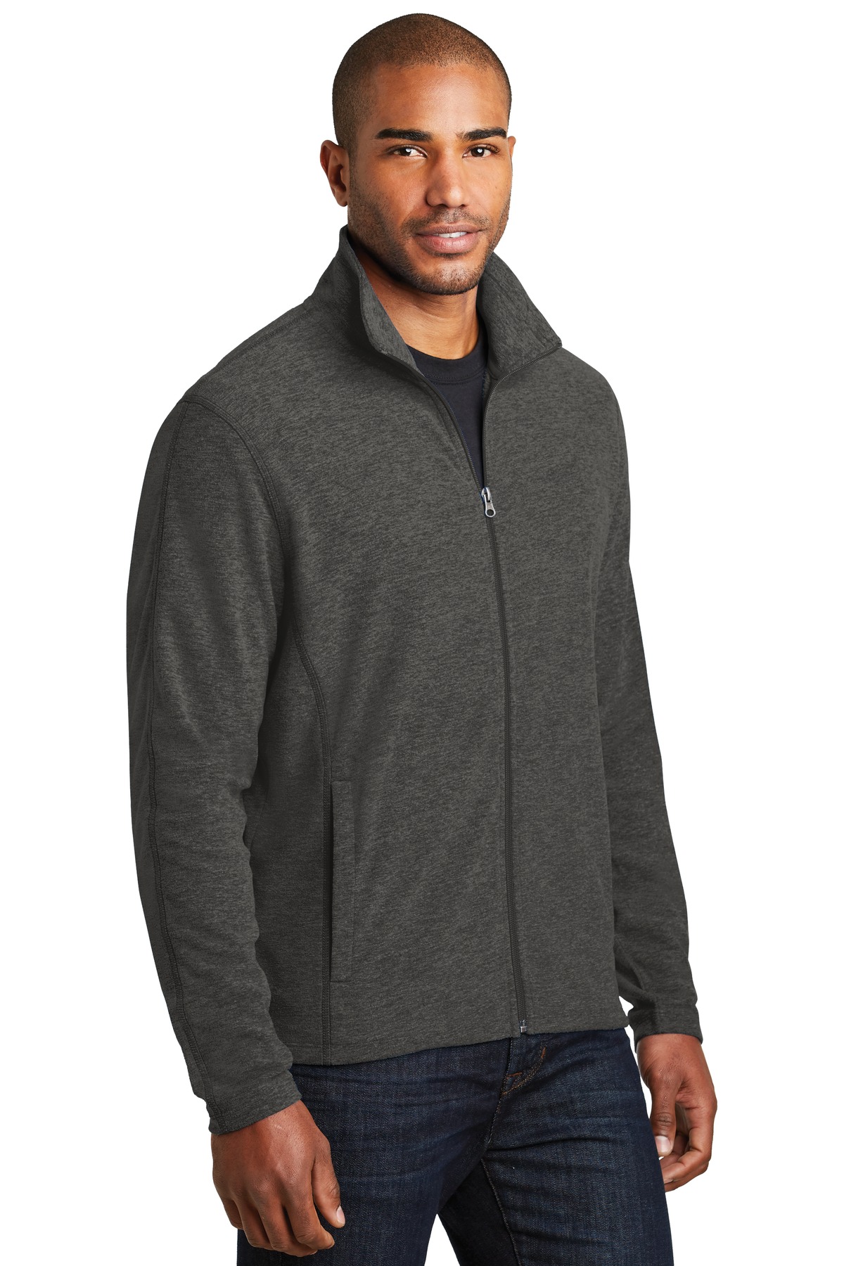 Port Authority Heather Microfleece Full-Zip Jacket. F235