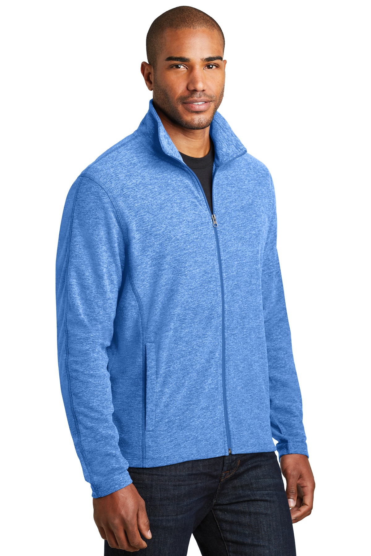 Port Authority Heather Microfleece Full-Zip Jacket. F235