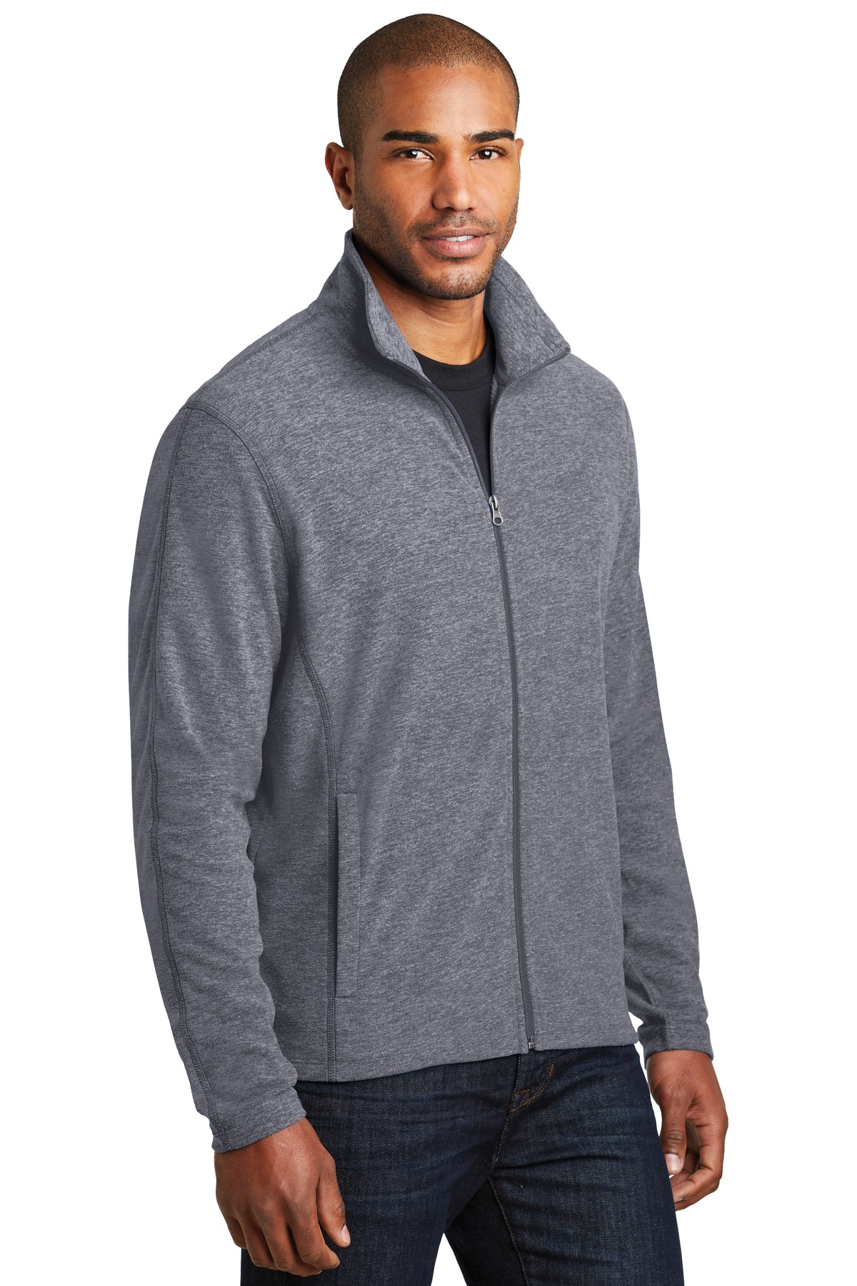 Port Authority Heather Microfleece Full-Zip Jacket. F235