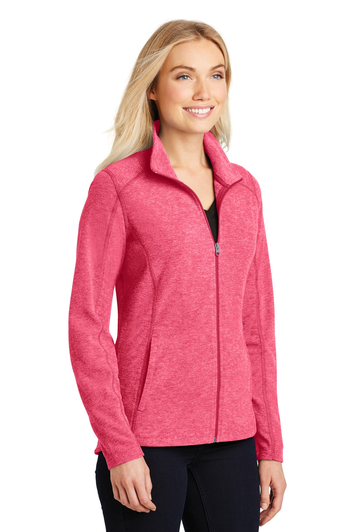 Port Authority Women's Heather Microfleece Full-Zip Jacket. L235