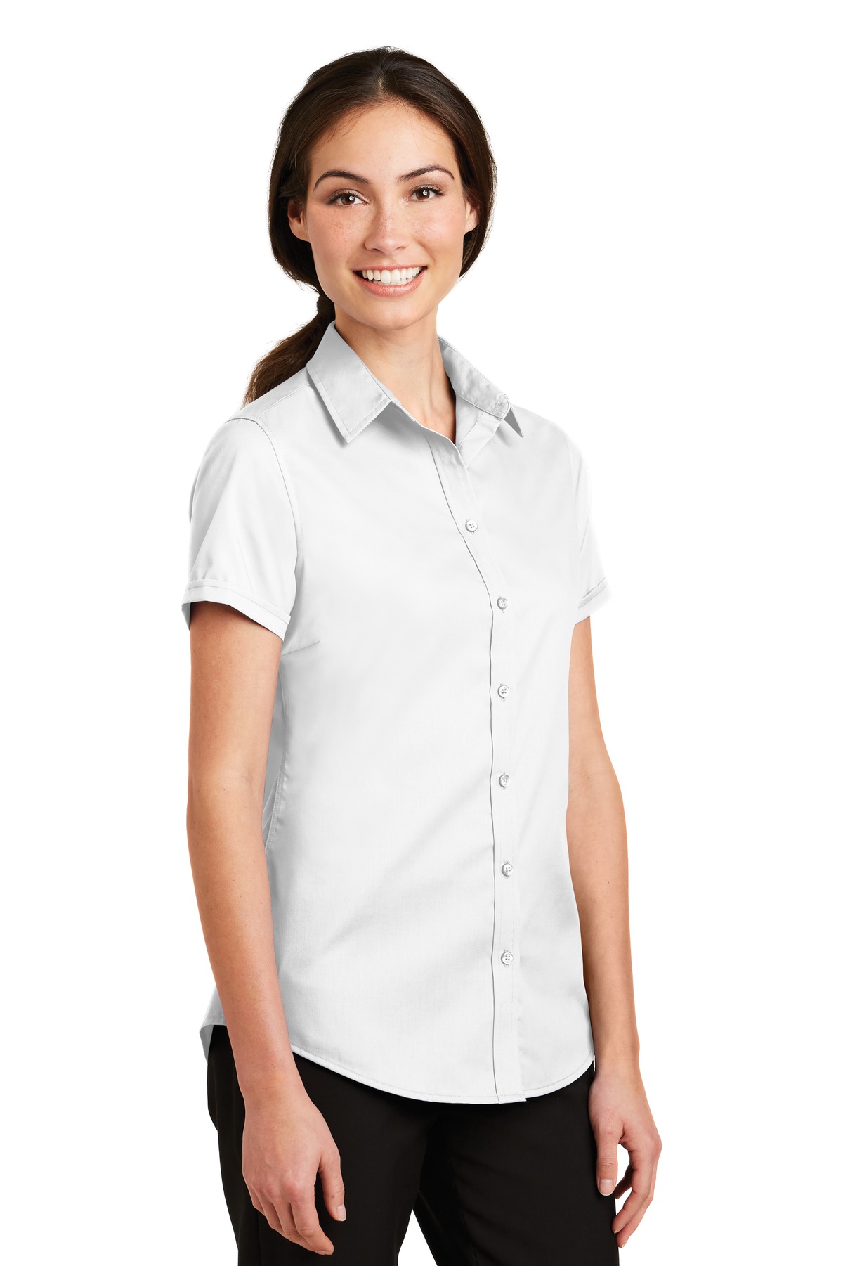 Port Authority Women's Short Sleeve SuperPro Twill Shirt. L664