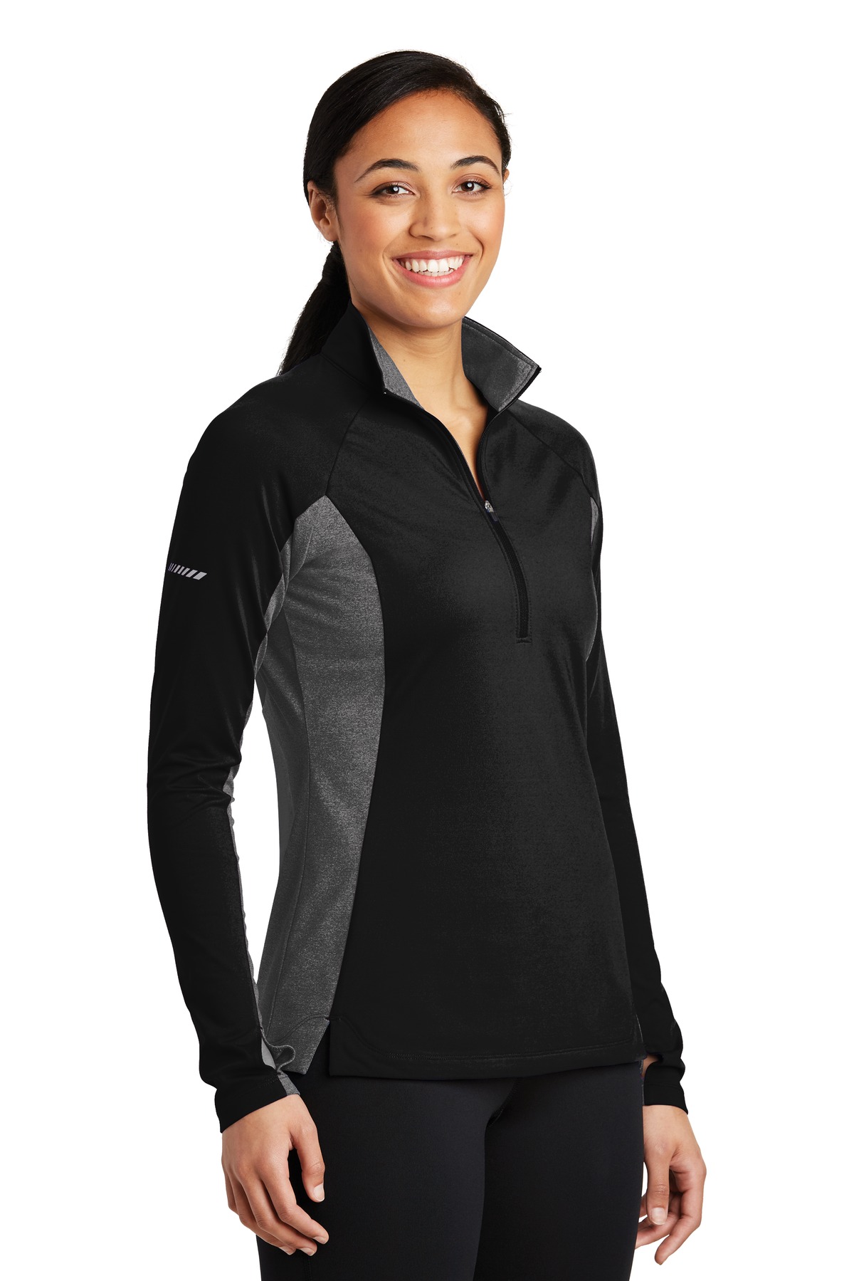 Sport-Tek Women's Sport-Wick Stretch Contrast 1/4-Zip Pullover. LST854