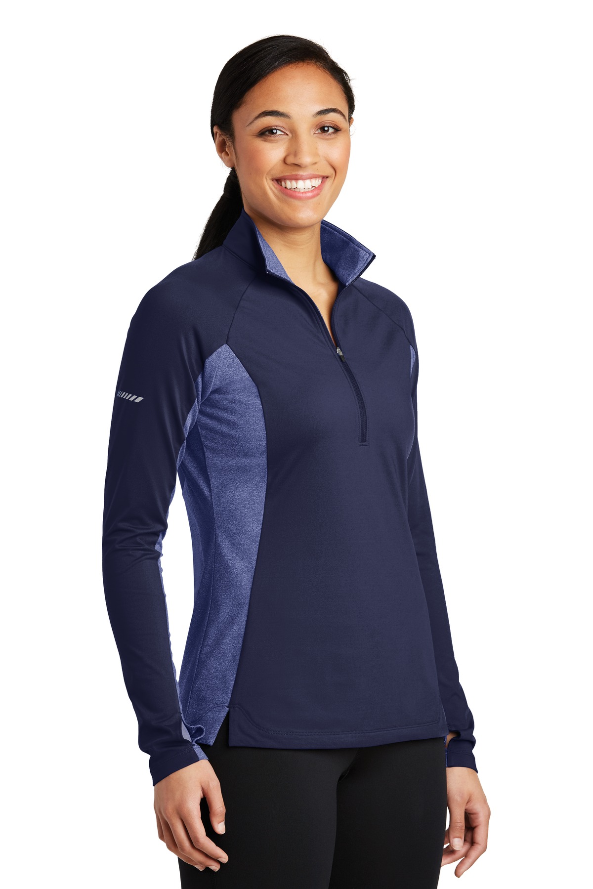 Sport-Tek Women's Sport-Wick Stretch Contrast 1/4-Zip Pullover. LST854