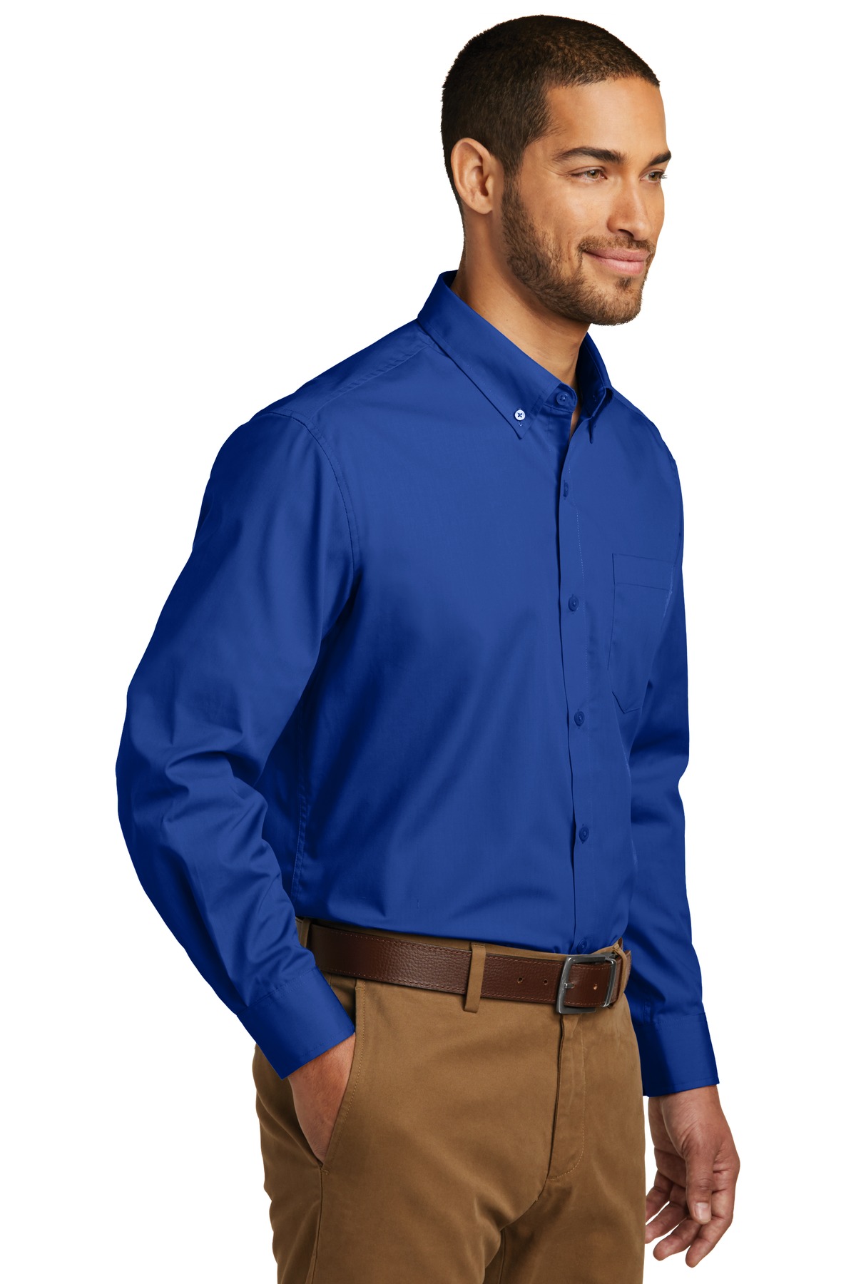 Port Authority Tall Long Sleeve Carefree Poplin Shirt. TW100