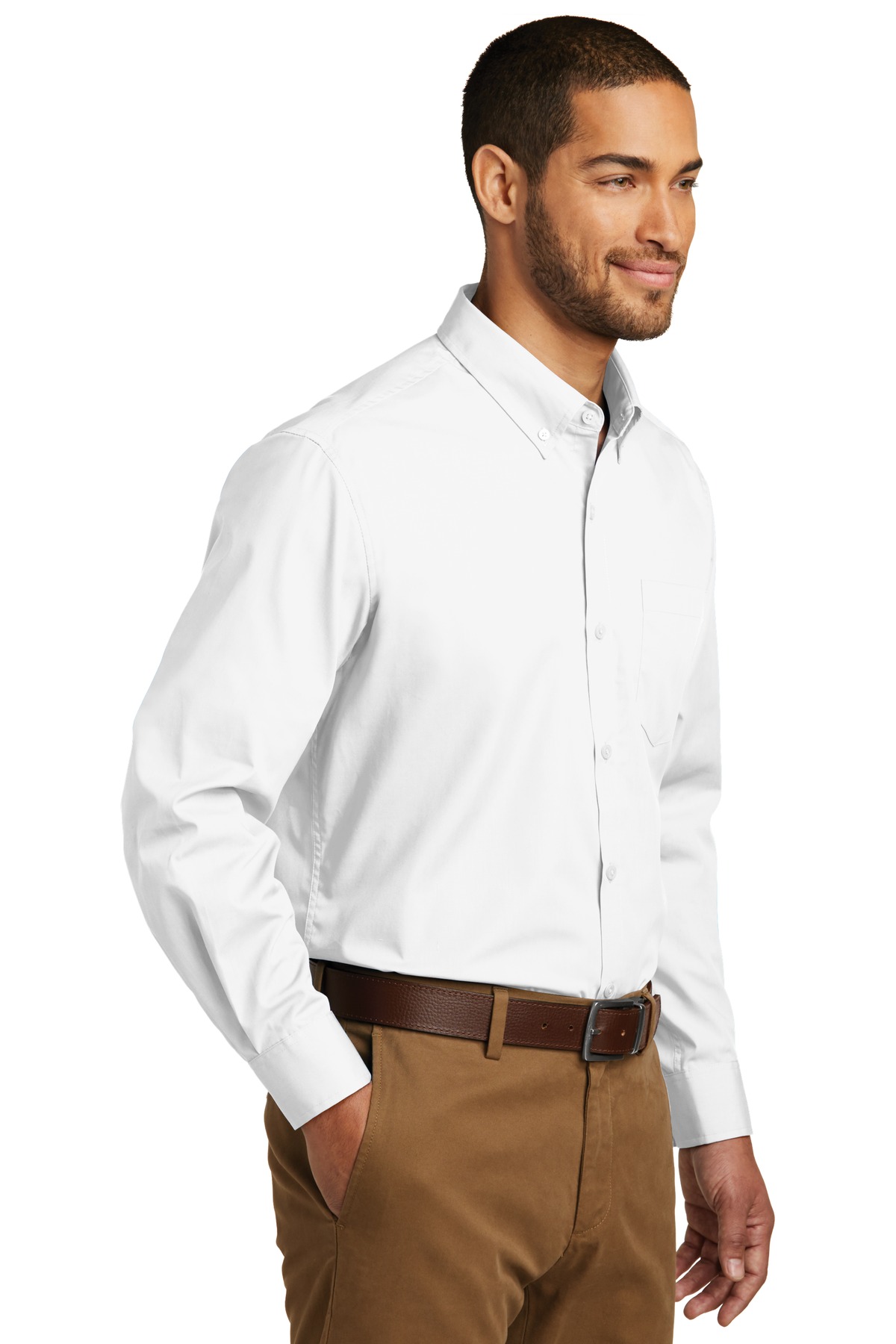 Port Authority Tall Long Sleeve Carefree Poplin Shirt. TW100
