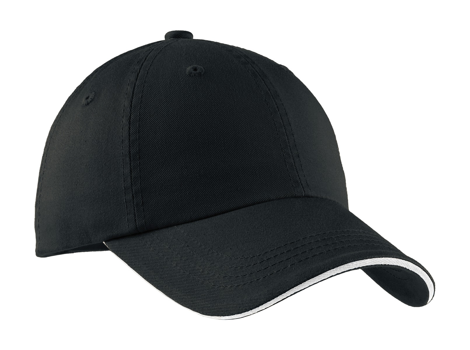 Port Authority Sandwich Bill Cap with Striped Closure. C830