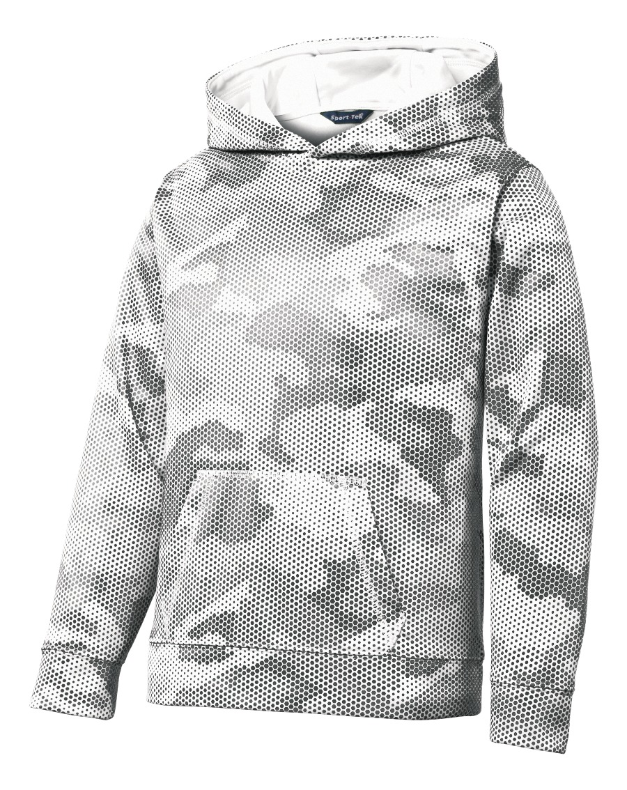 Sport-Tek Youth Sport-Wick CamoHex Fleece Hooded Pullover. YST240