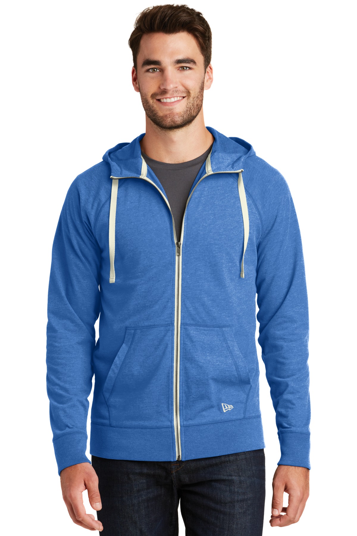 NEA122-New Era   Sueded Cotton Full-Zip Hoodie.