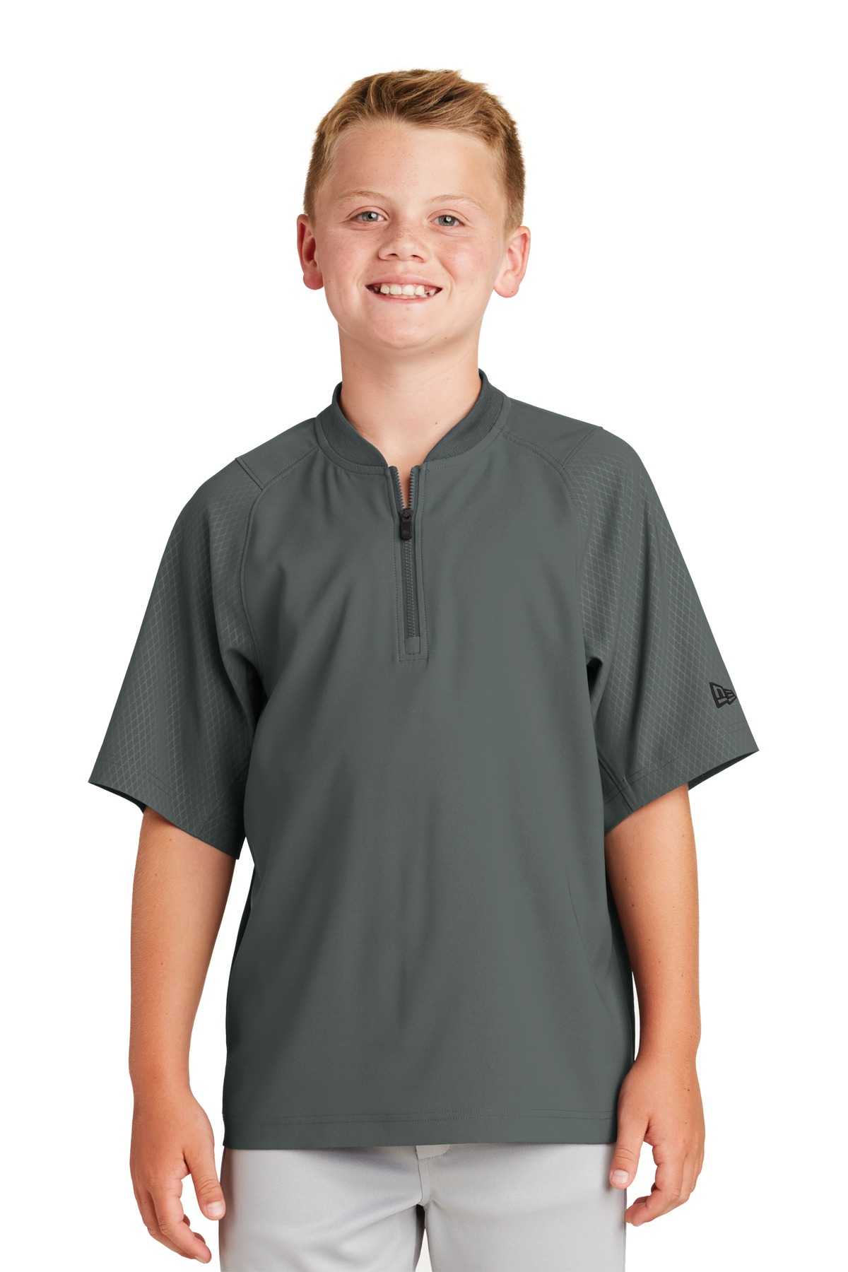 New Era Youth Cage Short Sleeve 1/4-Zip Jacket. YNEA600