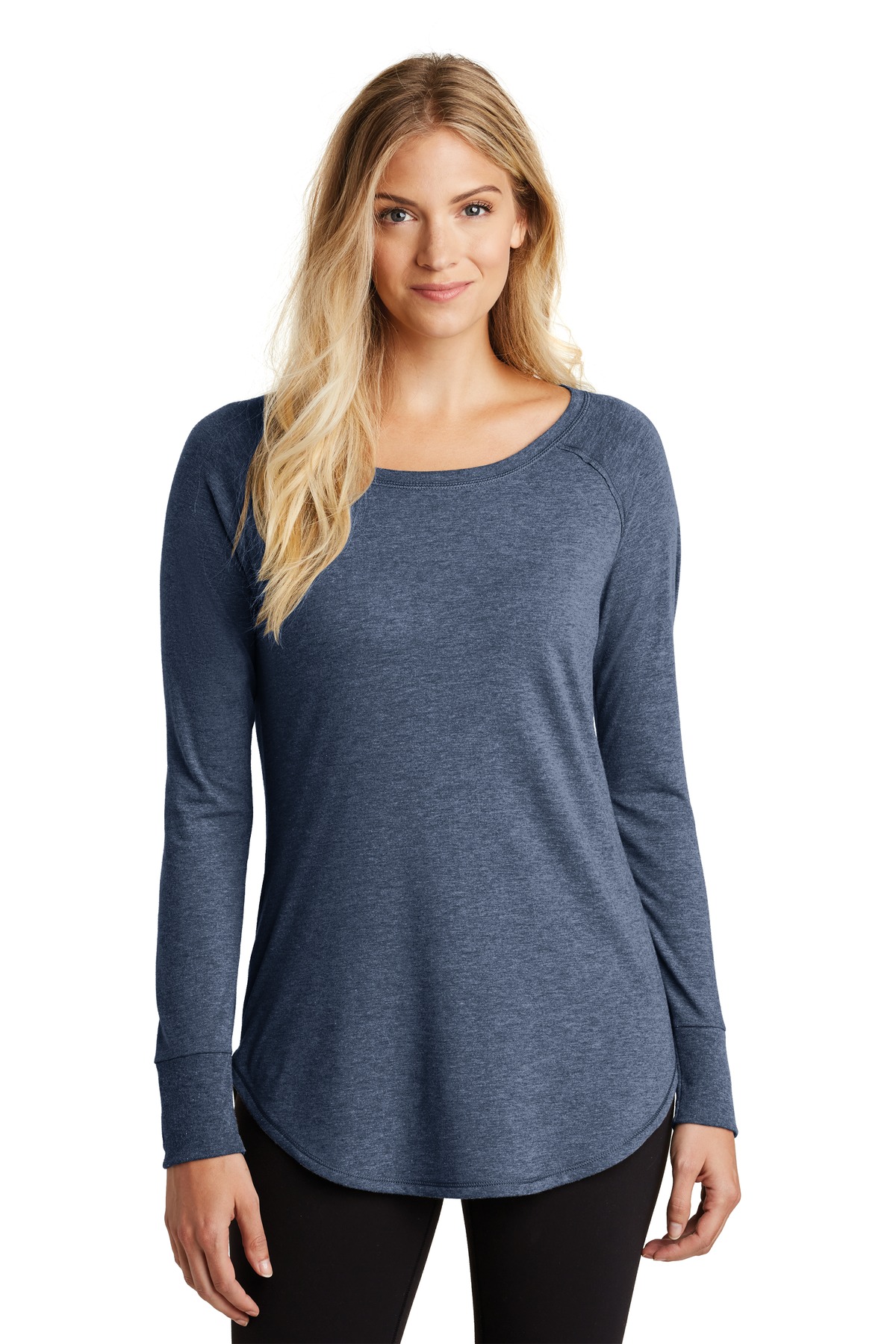 District Women''s Perfect Tri Long Sleeve Tunic Tee. DT132L