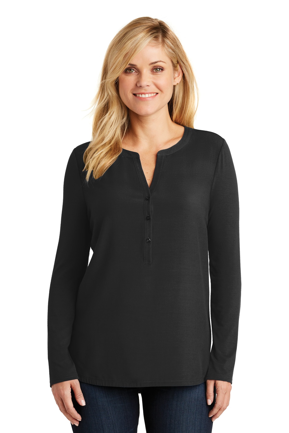 Port Authority Ladies Hospitality Polos & Knits ® Ladies Concept Henley Tunic.-Port Authority