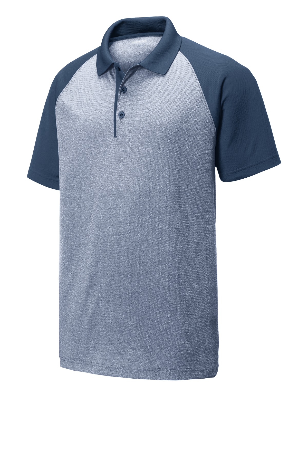Sport-Tek PosiCharge RacerMesh Raglan Heather Block Polo. ST641