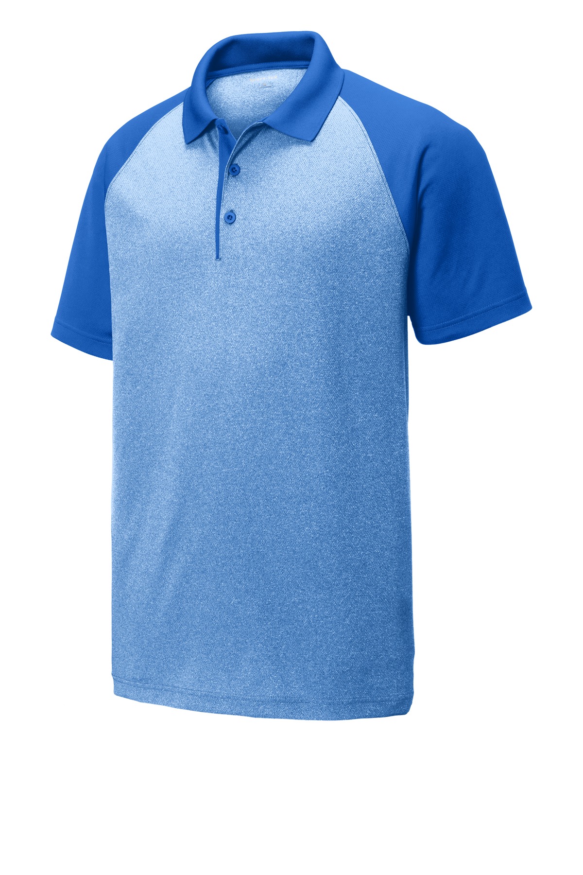 Sport-Tek PosiCharge RacerMesh Raglan Heather Block Polo. ST641