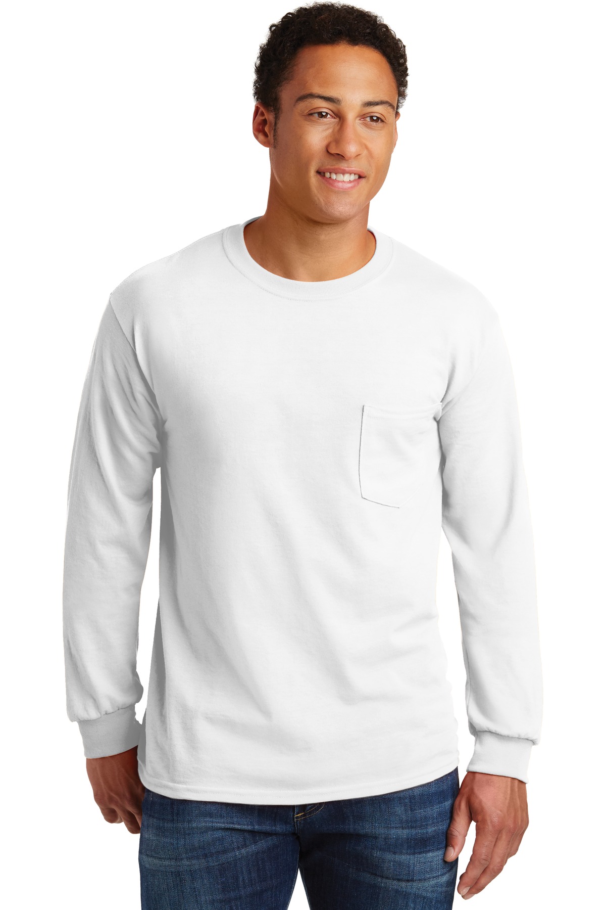 Gildan - Ultra Cotton 100% US Cotton Long Sleeve T-Shirt with Pocket-