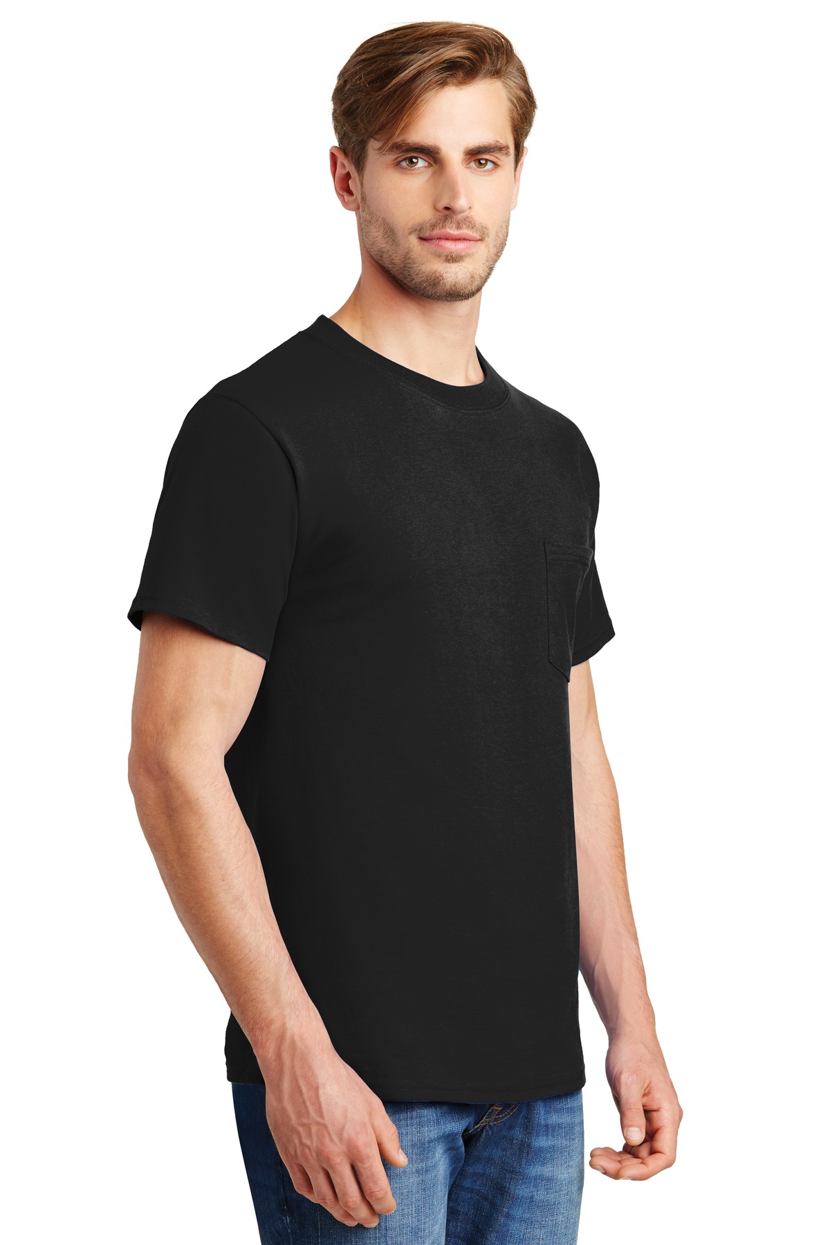 Hanes Beefy-T - 100% Cotton T-Shirt with Pocket. 5190