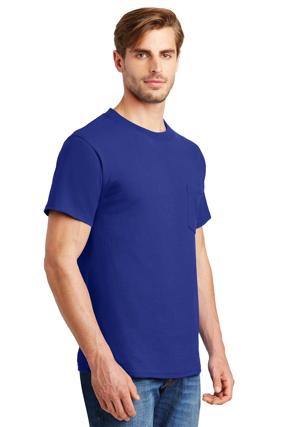 Hanes Beefy-T - 100% Cotton T-Shirt with Pocket. 5190