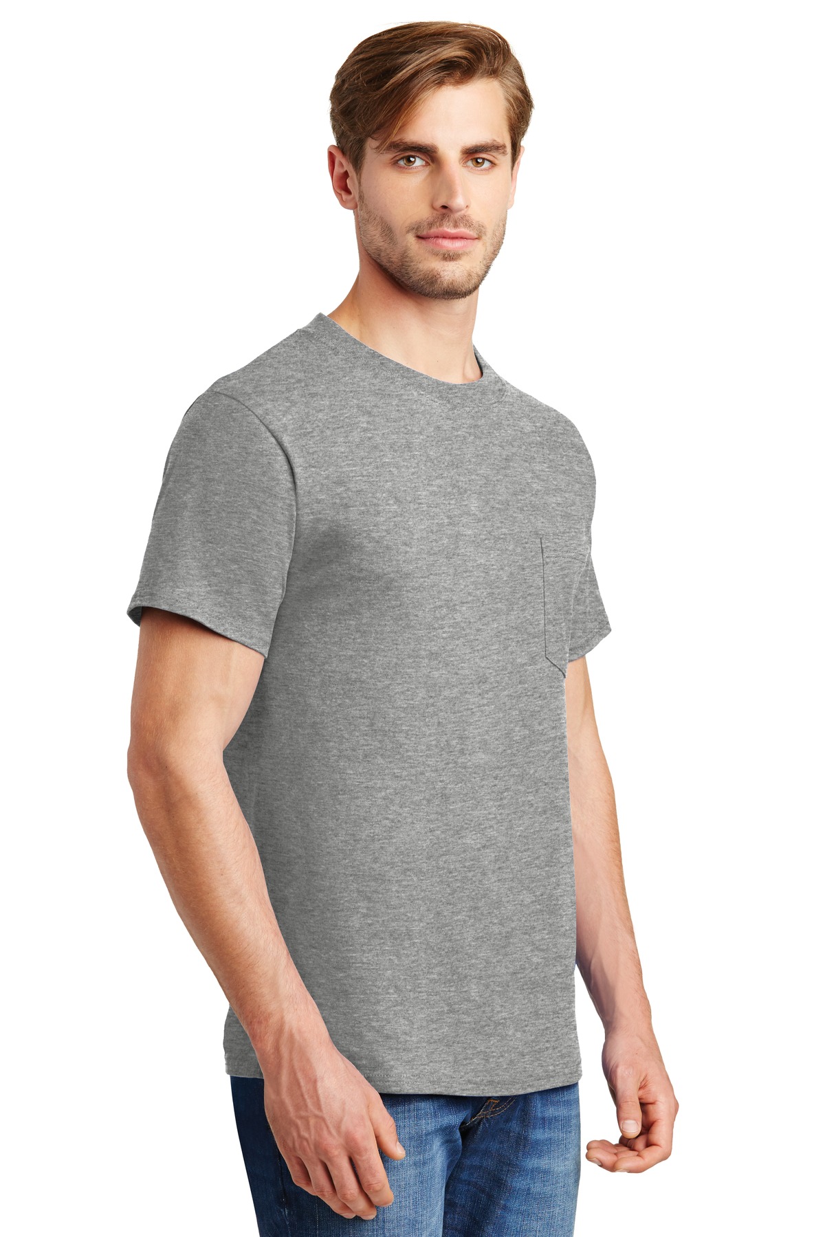 Hanes Beefy-T - 100% Cotton T-Shirt with Pocket. 5190
