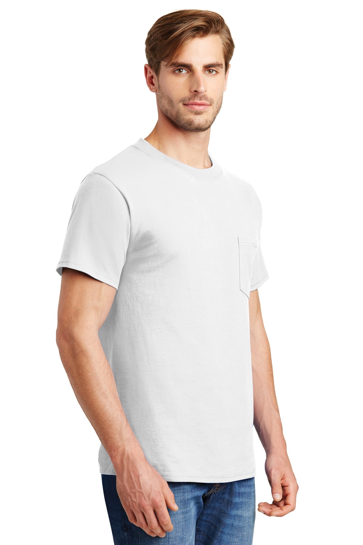 Hanes Beefy-T - 100% Cotton T-Shirt with Pocket. 5190