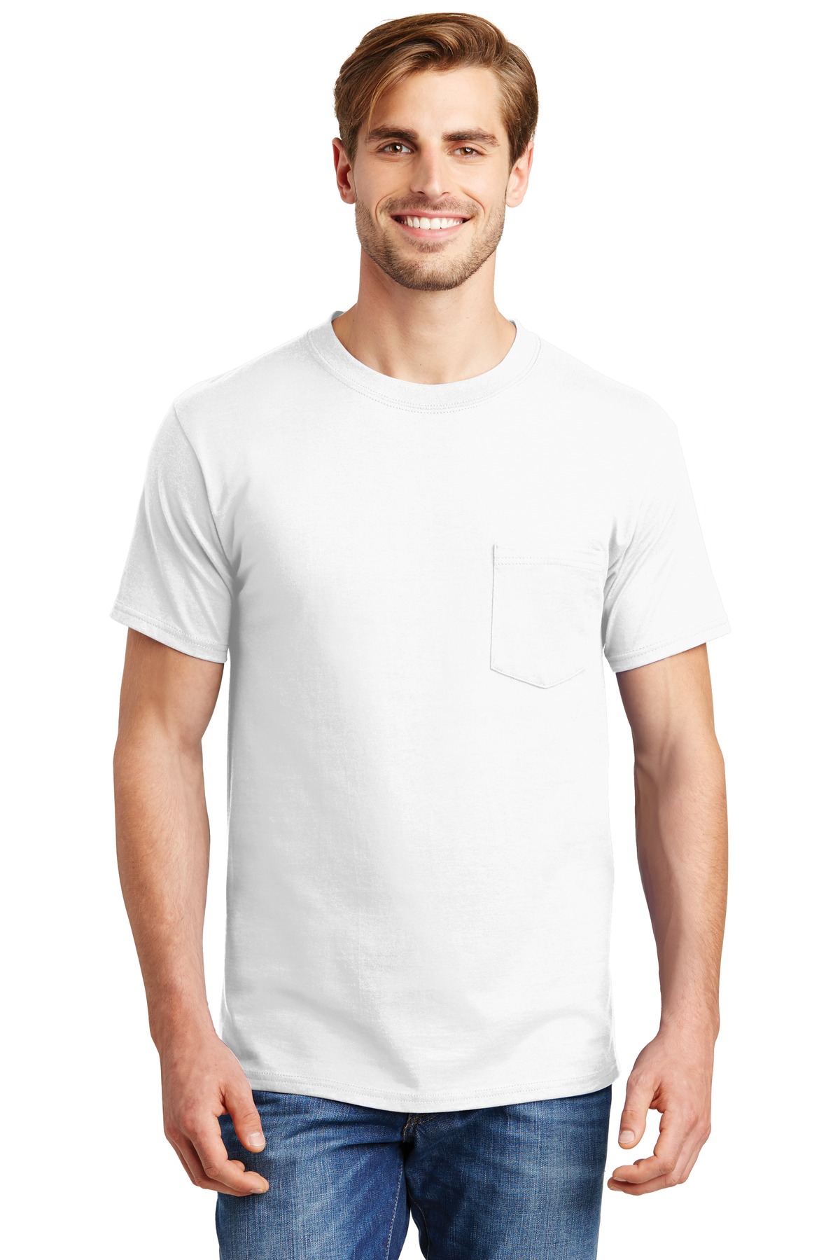 Hanes Beefy-T - 100% Cotton T-Shirt with Pocket-Hanes