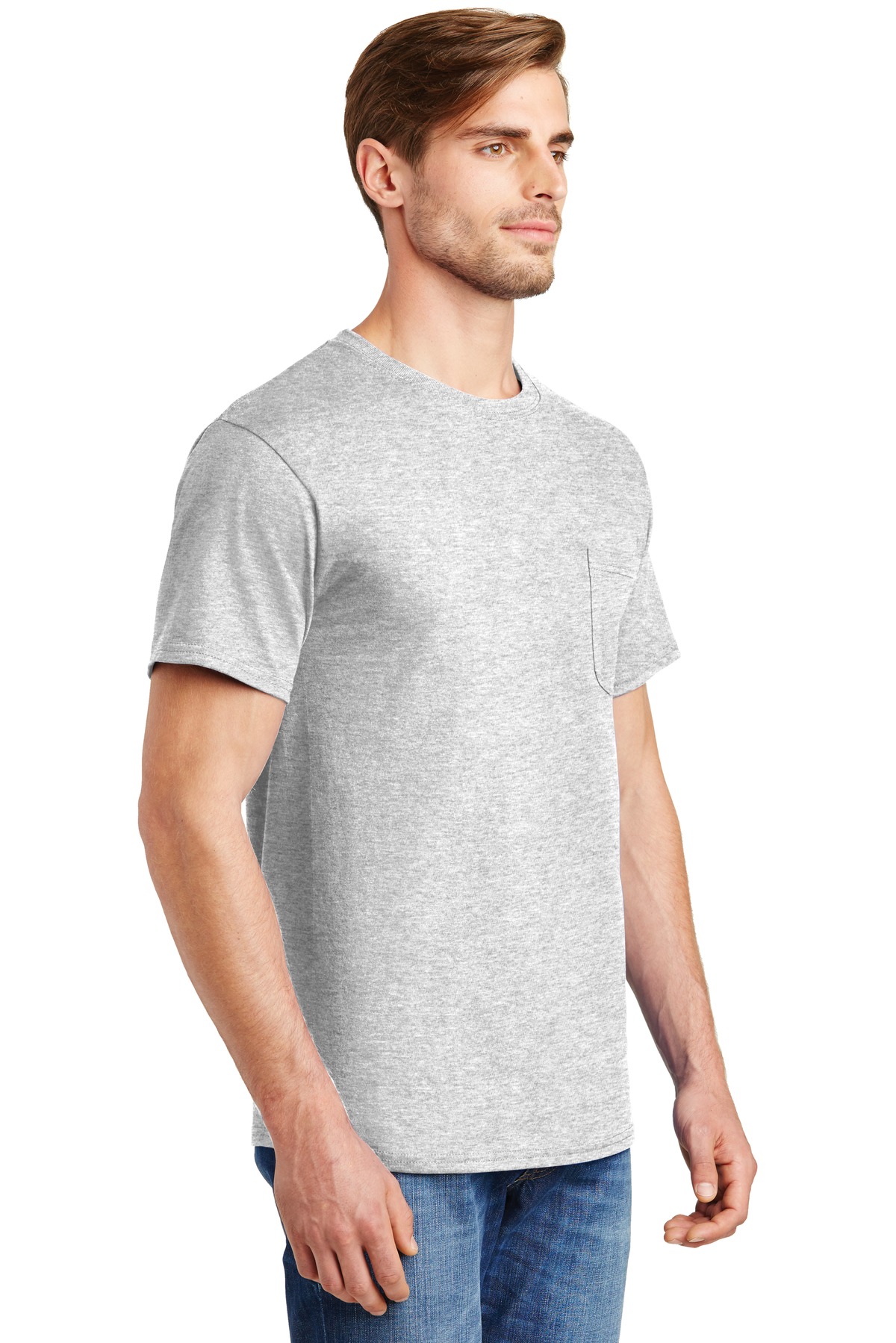 Hanes - Authentic 100% Cotton T-Shirt with Pocket. 5590
