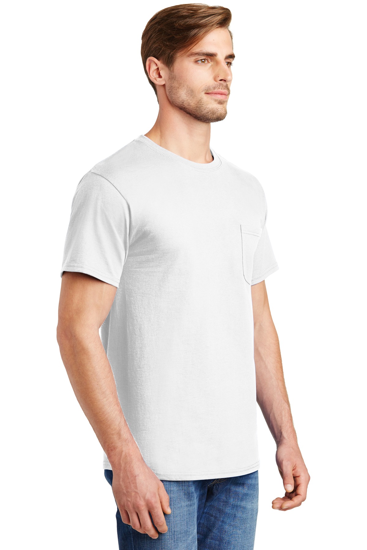 Hanes - Authentic 100% Cotton T-Shirt with Pocket. 5590