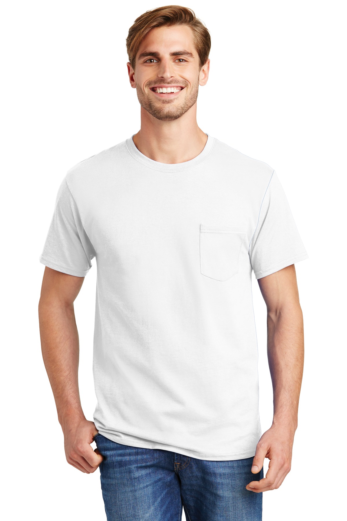 Hanes - Authentic 100% Cotton T-Shirt with Pocket-