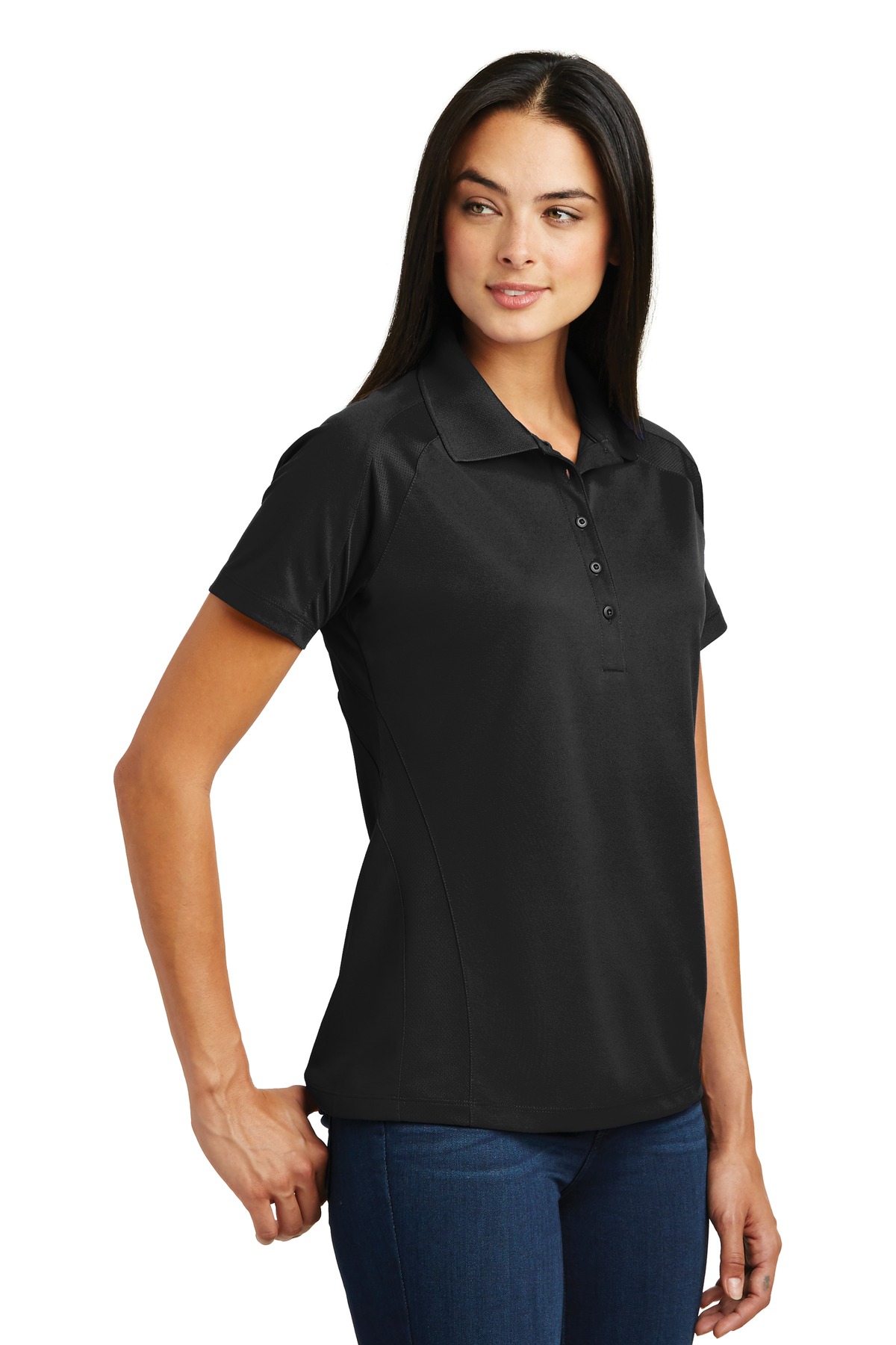 Sport-Tek Ladies Dri-Mesh Pro Polo. L474