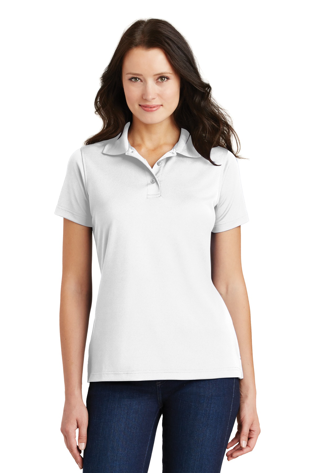 DISCONTINUED Port Authority Ladies Poly-Charcoal Blend Pique Polo. L497