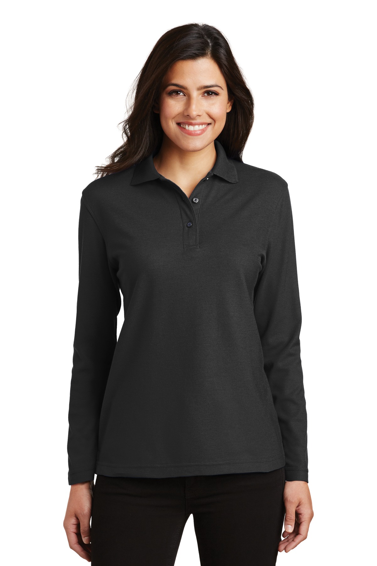 Port Authority Ladies Silk Touch Long Sleeve Polo. L500LS