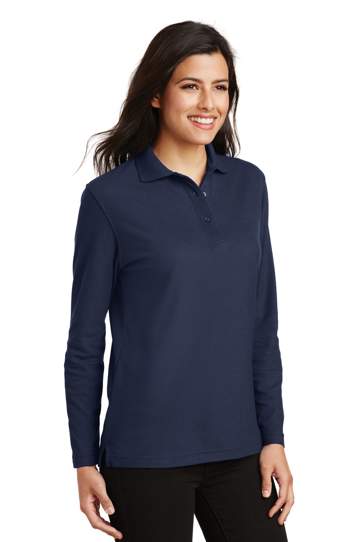 Port Authority Women's Silk Touch Long Sleeve Polo. L500LS