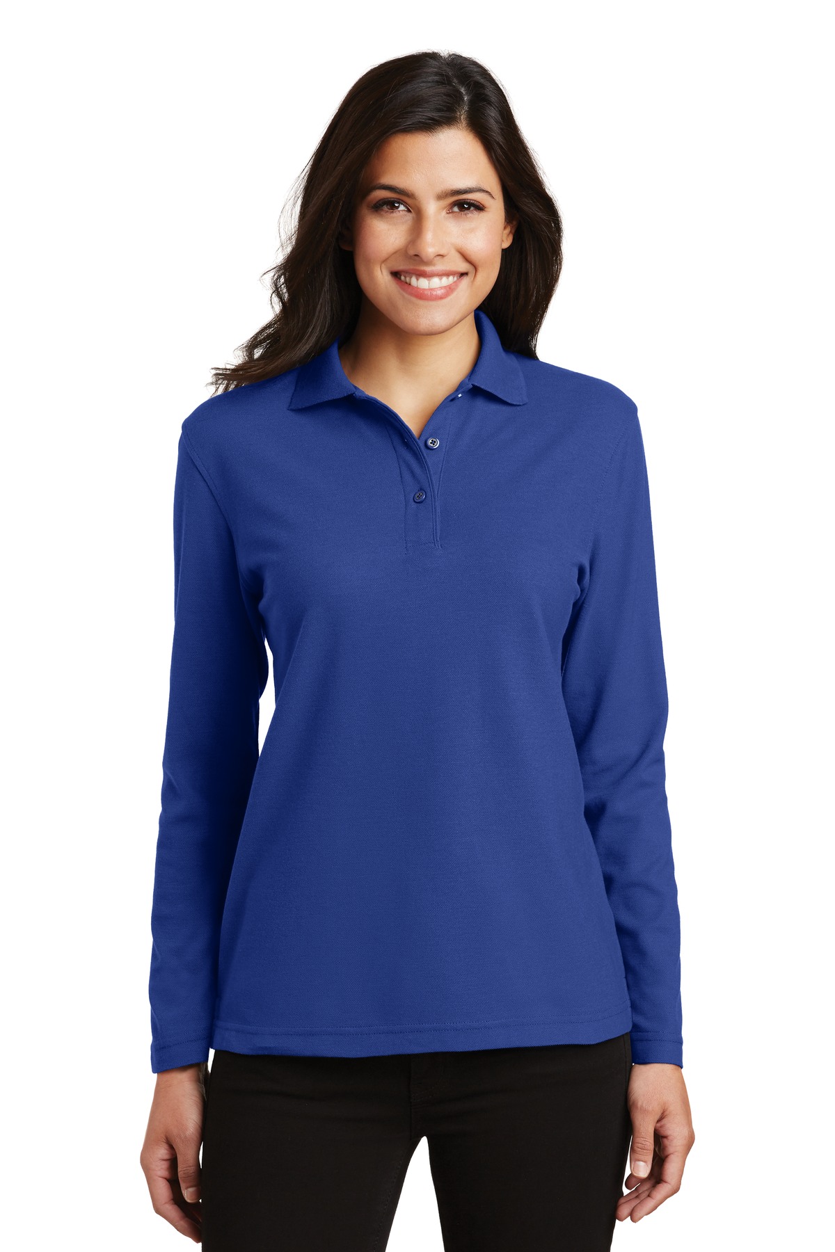 Port Authority ® Women's Silk Touch™ Long Sleeve Polo. L500LS - Image 5