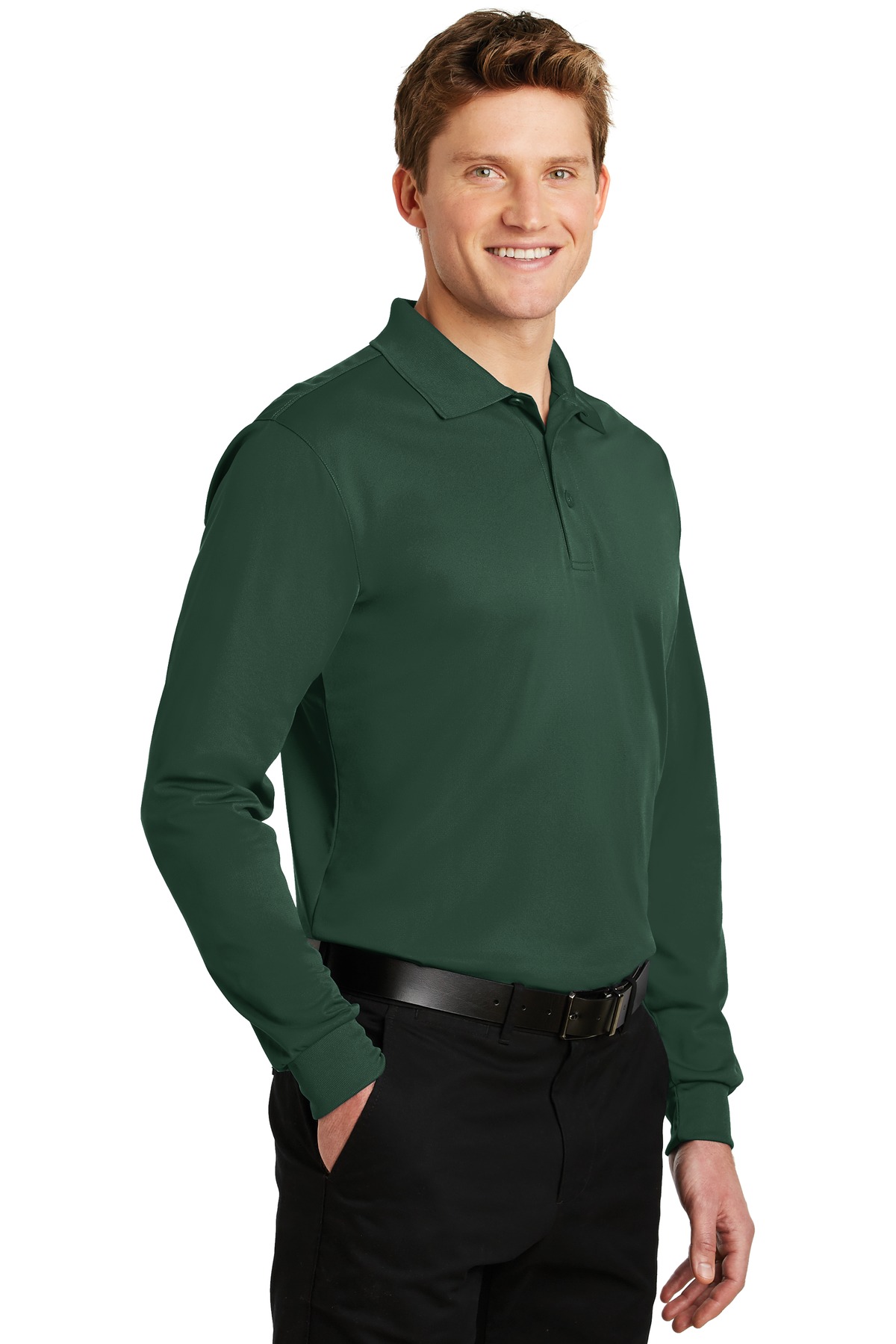Sport-Tek Long Sleeve Micropique Sport-Wick Polo. ST657