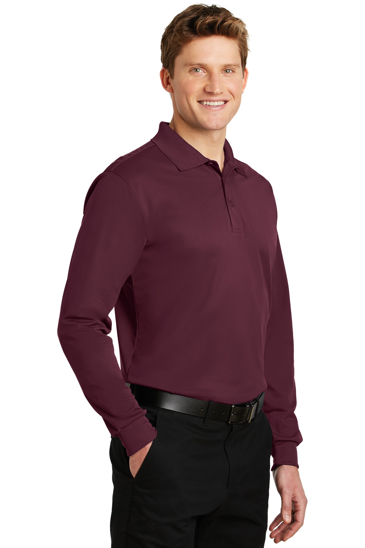 Sport-Tek Long Sleeve Micropique Sport-Wick Polo. ST657