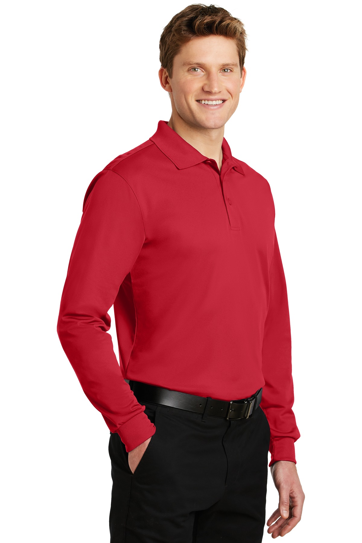 Sport-Tek Long Sleeve Micropique Sport-Wick Polo. ST657