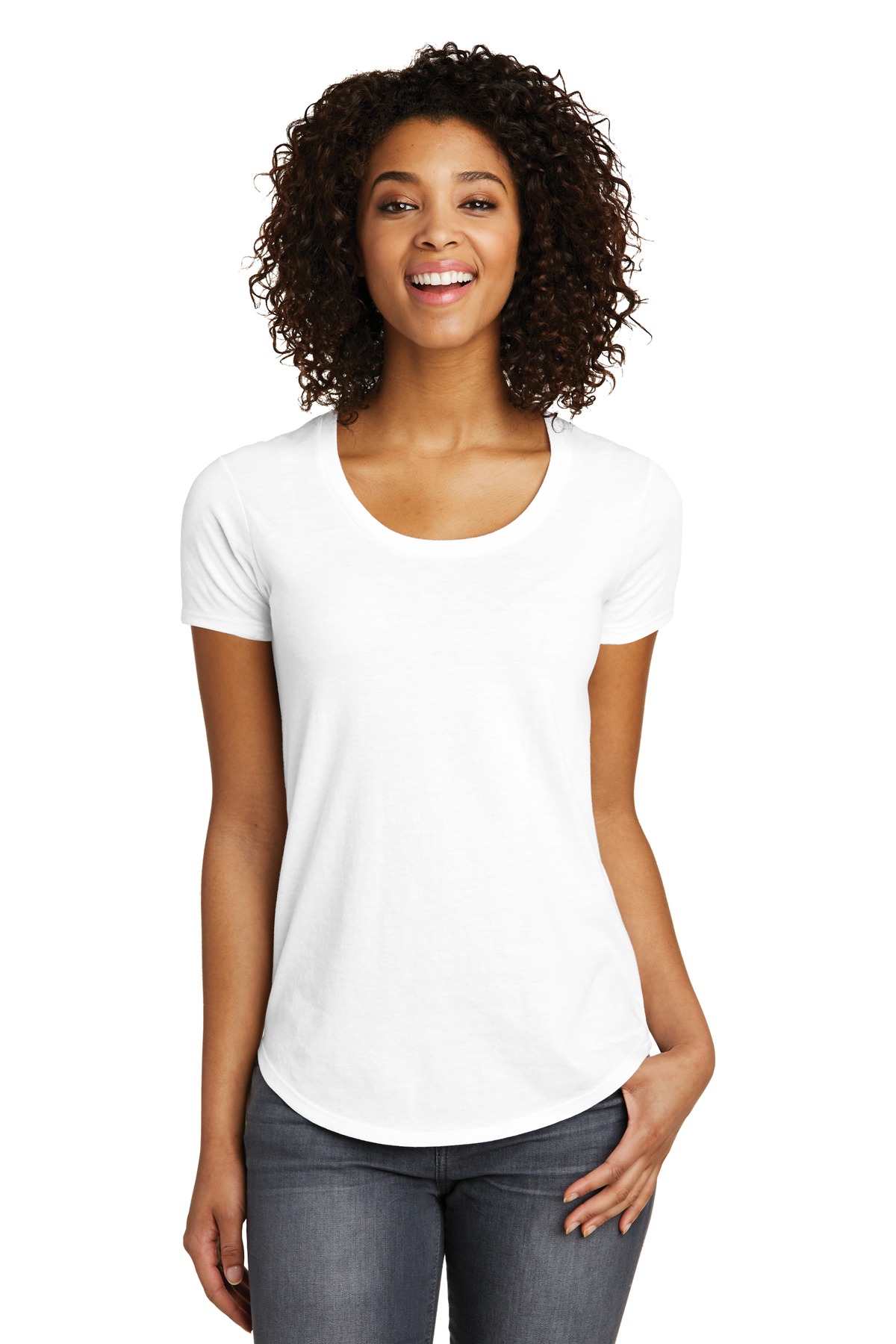 District Women''s Fitted Very Important Tee Scoop Neck. DT6401