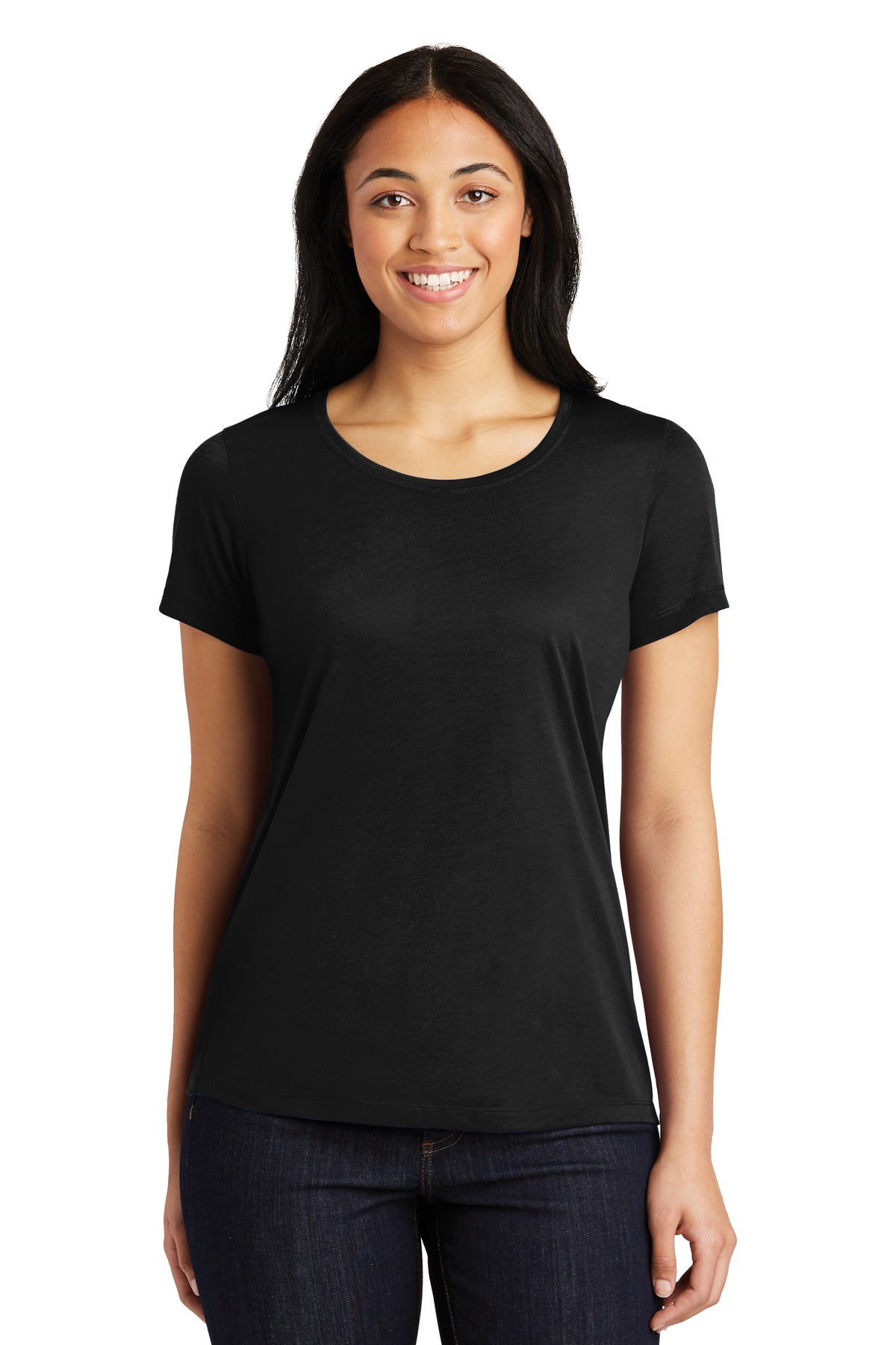Sport-Tek Ladies PosiCharge Competitor Cotton Touch Scoop Neck Tee-