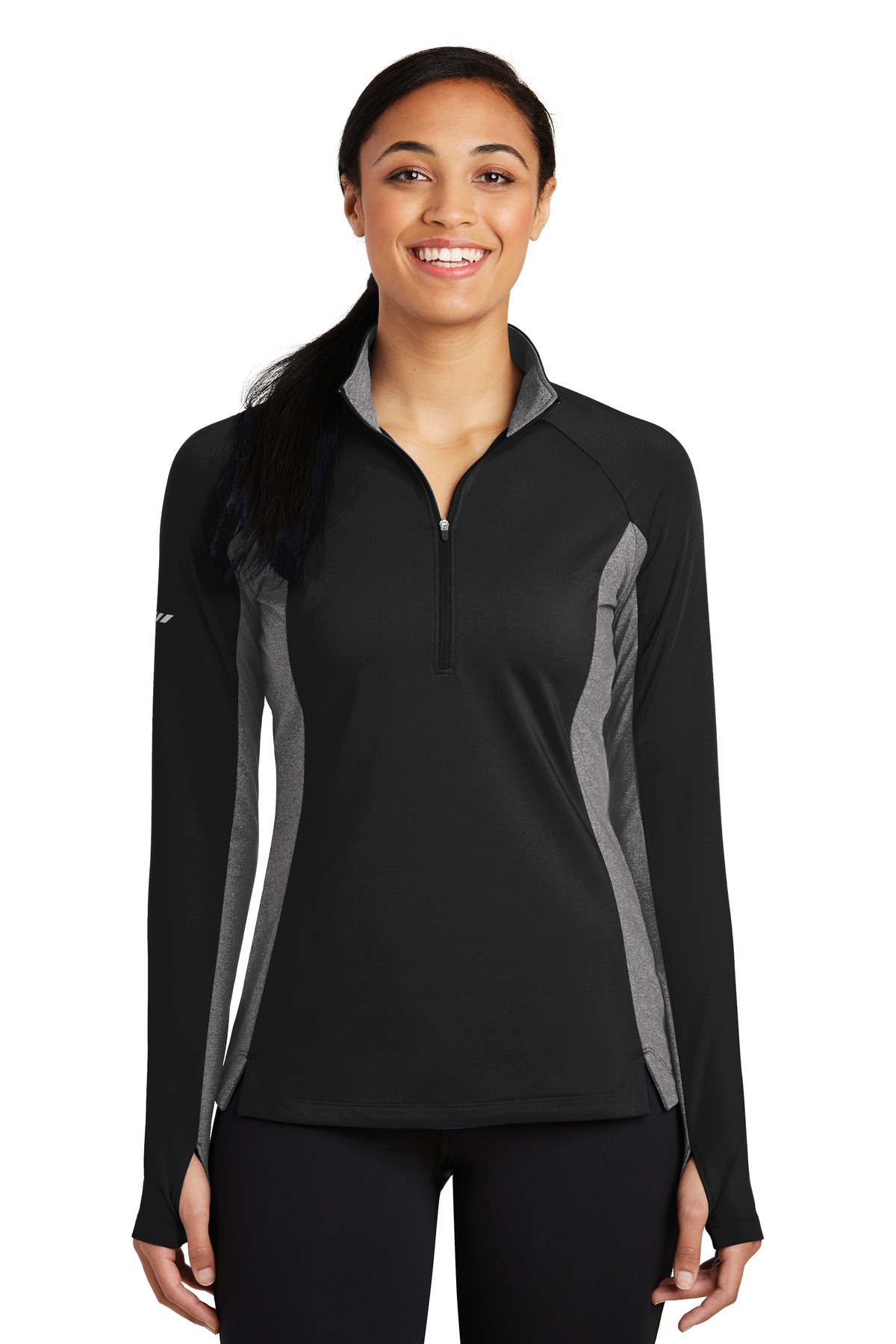 Sport-Tek Ladies Sweatshirts&Fleece Hospitality Activewear ® Ladies Sport-Wick® Stretch Contrast 1/2-Zip Pullover.-Sport-Tek