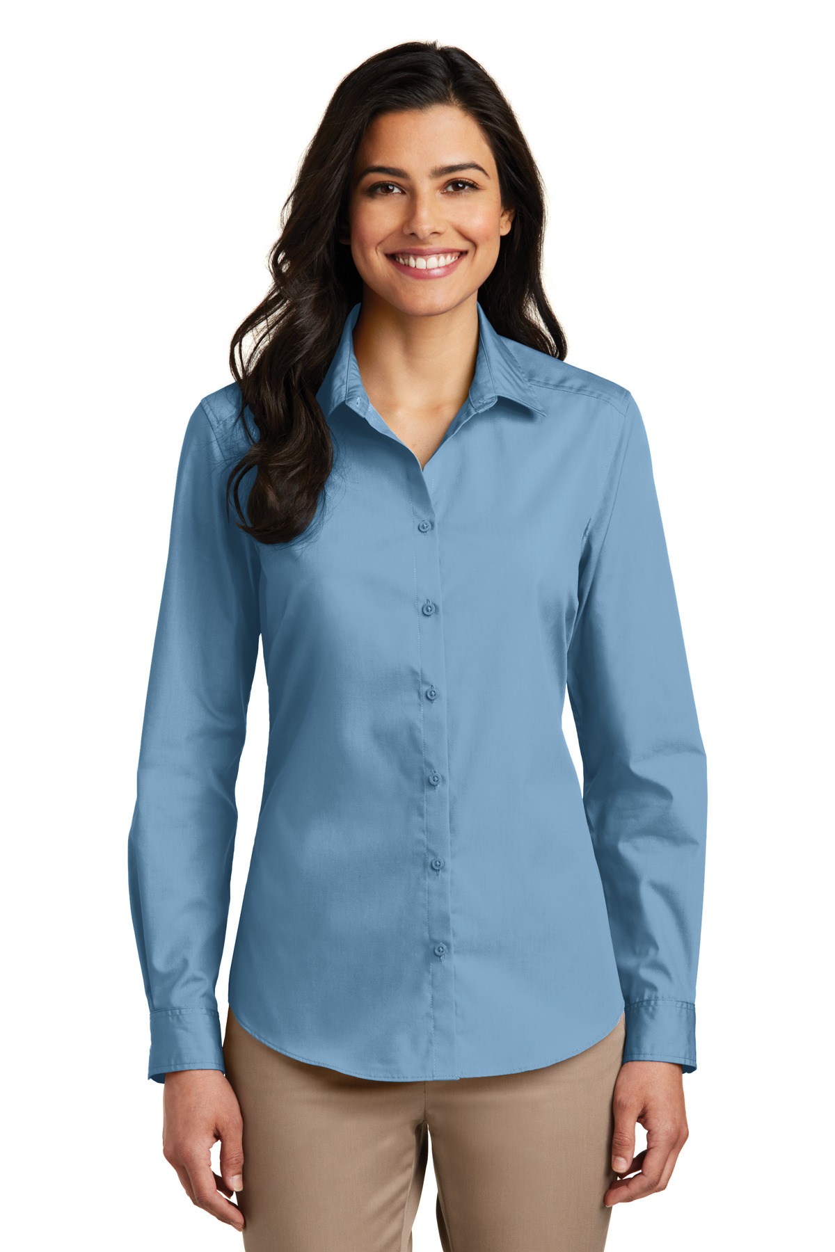 Port Authority ® Women's Long Sleeve Carefree Poplin Shirt. LW100 - Image 5