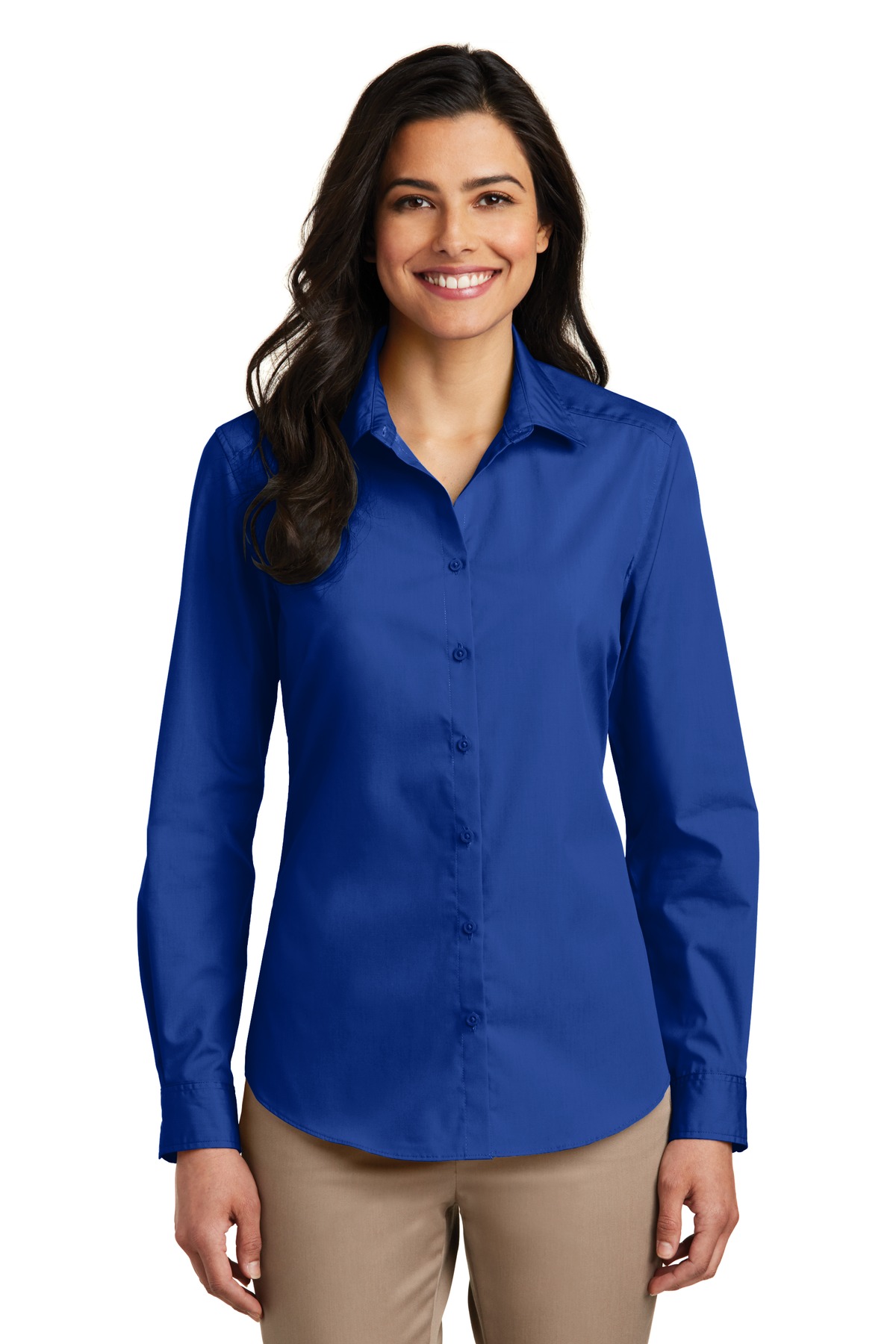 Port Authority ® Women's Long Sleeve Carefree Poplin Shirt. LW100 - Image 3