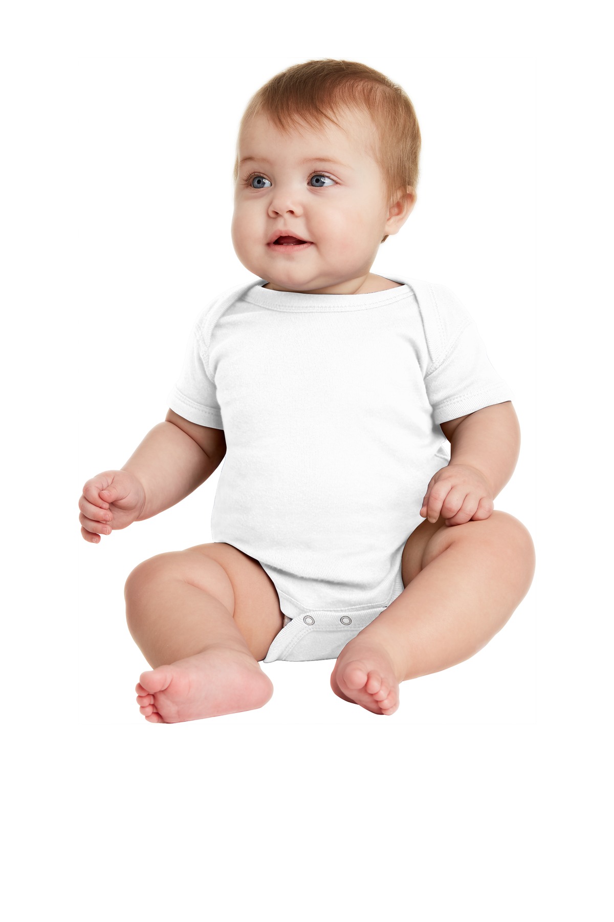 Rabbit Skins Infant Short Sleeve Baby Rib Bodysuit-