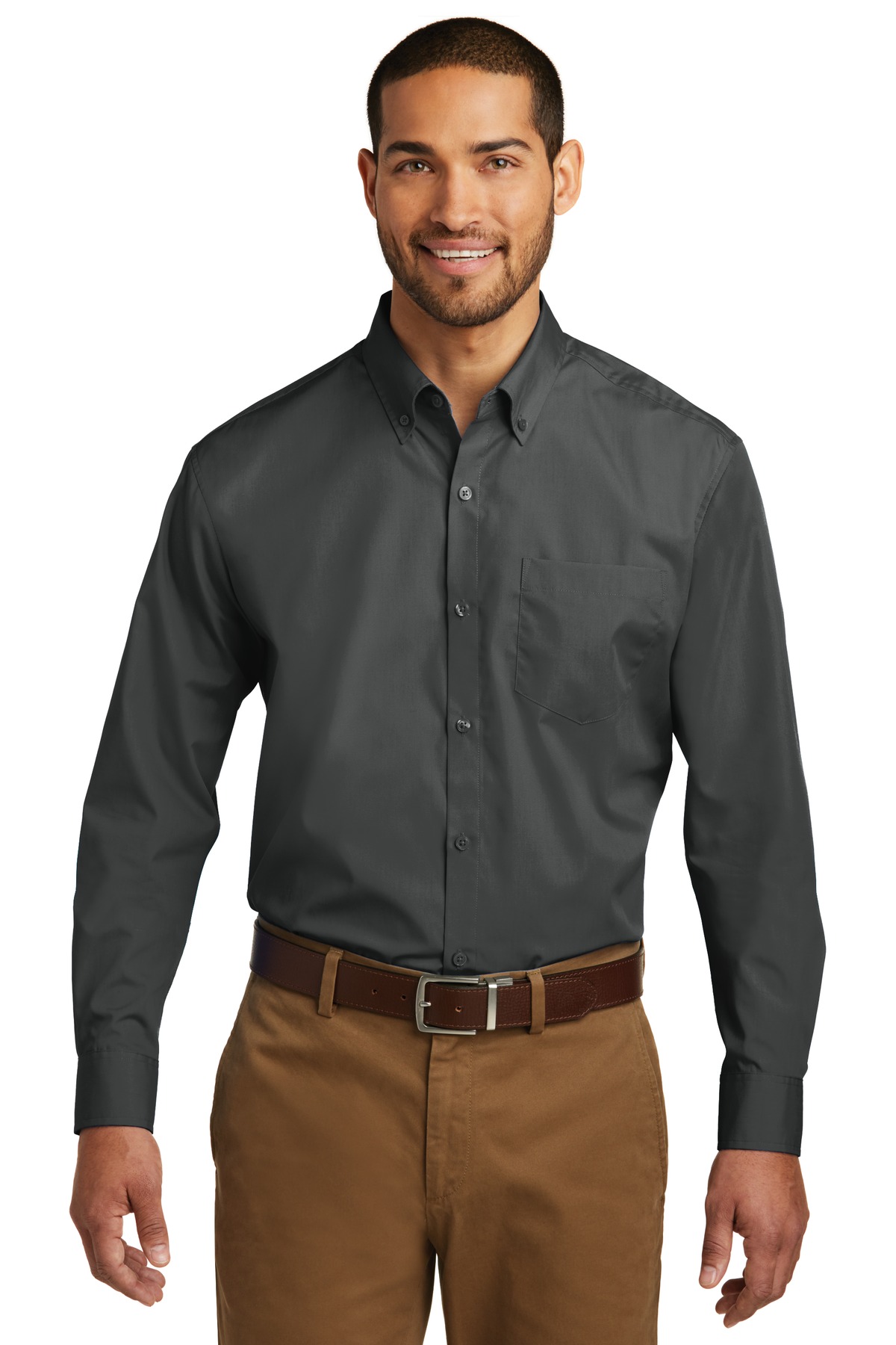 Port Authority ® Long Sleeve Carefree Poplin Shirt. W100 - Image 4