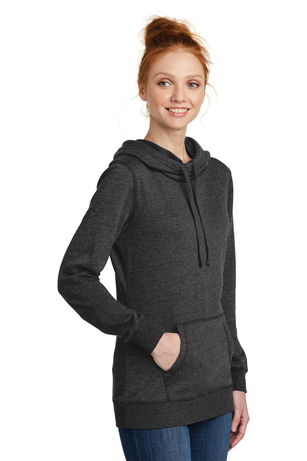 District Women's Lightweight Fleece Hoodie. DM493
