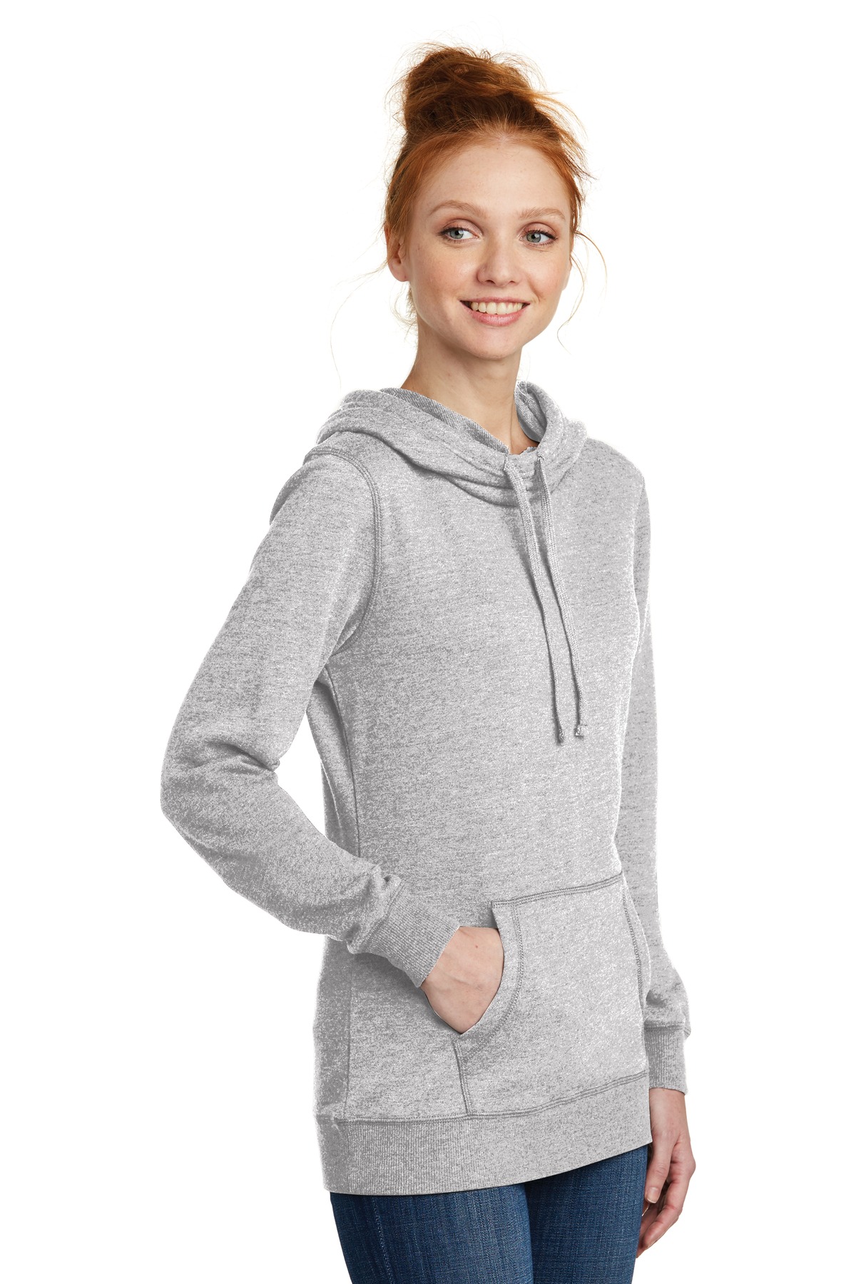 District Women's Lightweight Fleece Hoodie. DM493