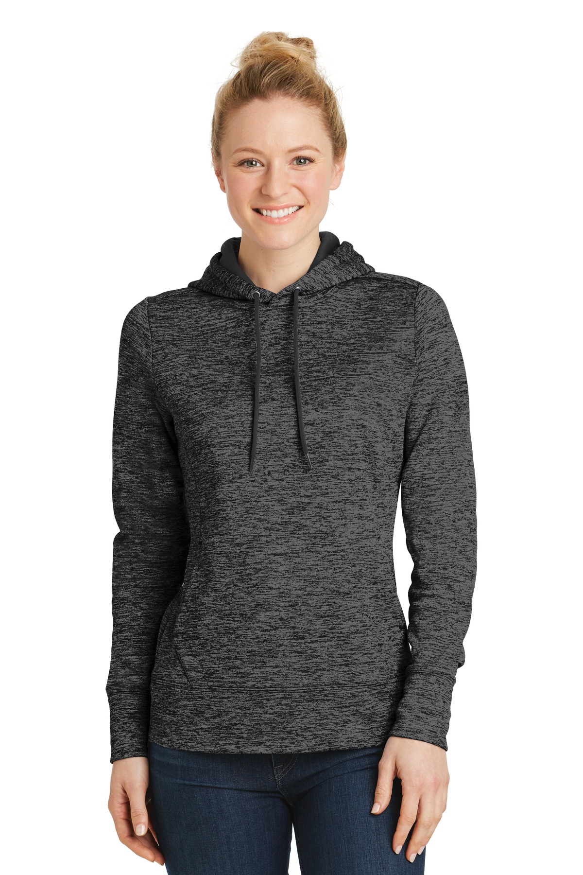 Sport-Tek Ladies Sweatshirts & Fleece for Hospitality ® Ladies PosiCharge® Electric Heather Fleece Hooded Pullover.-Sport-Tek