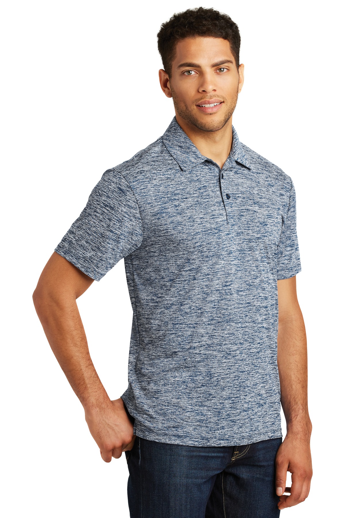 Sport-Tek PosiCharge Electric Heather Polo. ST590