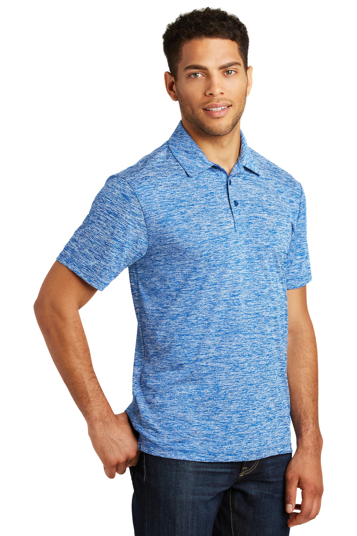 Sport-Tek PosiCharge Electric Heather Polo. ST590