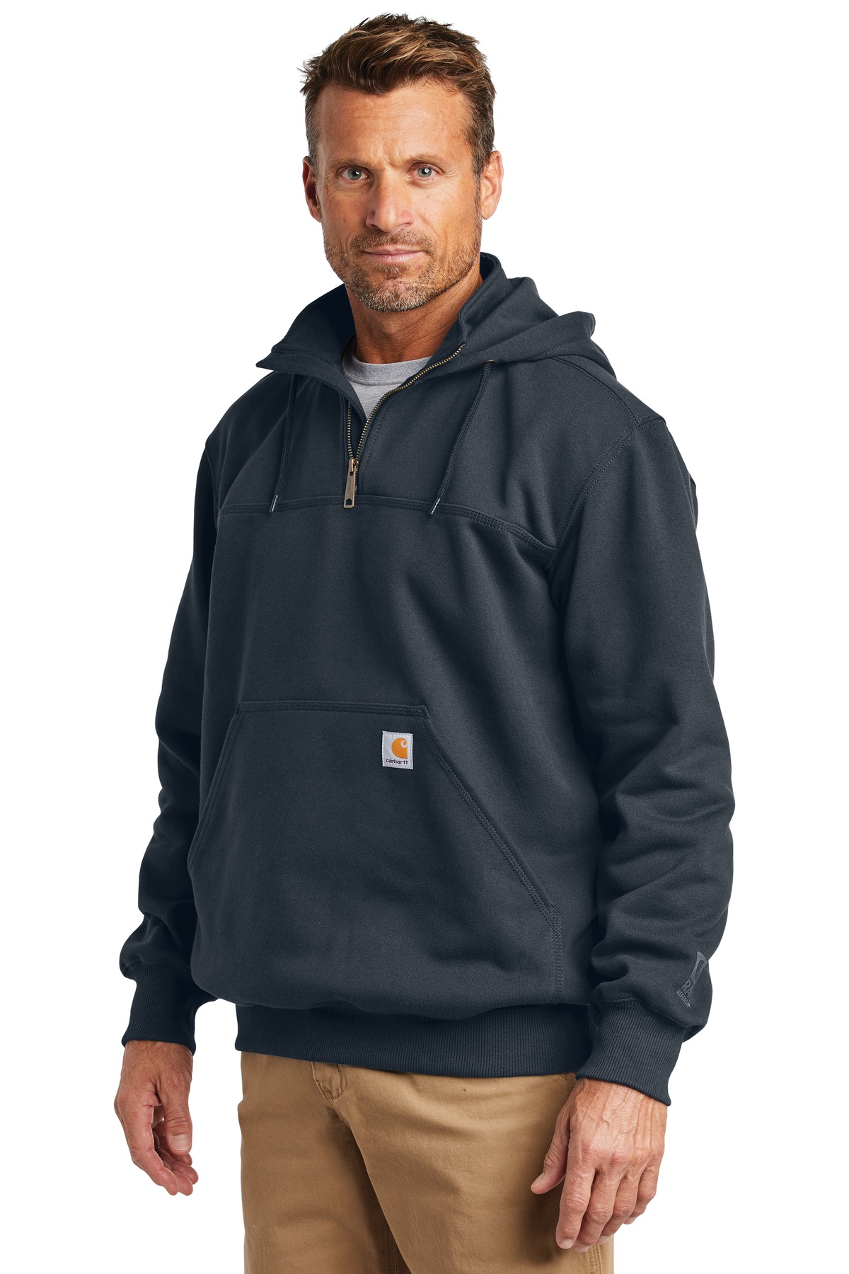 Carhartt Rain Defender Paxton Heavyweight Hooded Zip Mock Sweatshirt. CT100617