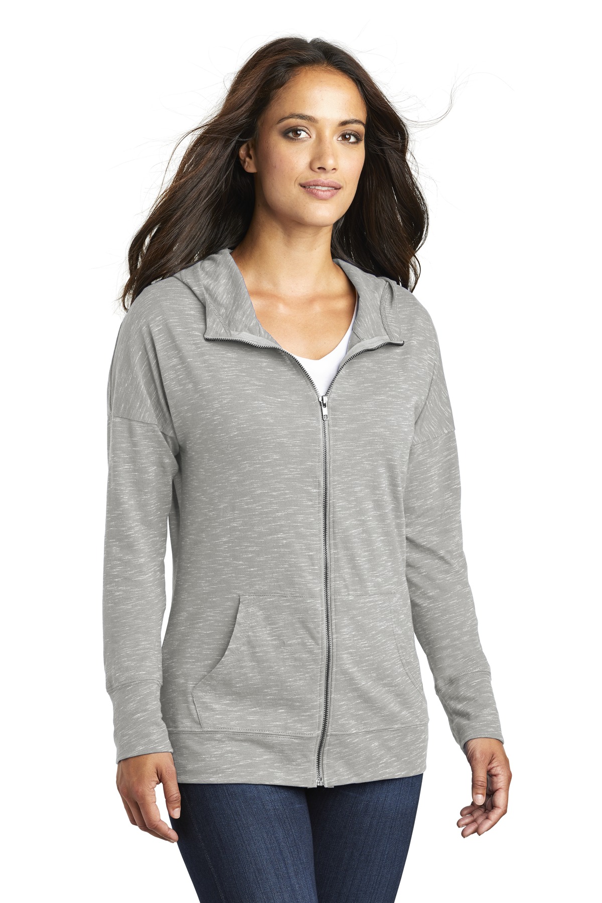 District Women's Medal Full-Zip Hoodie. DT665